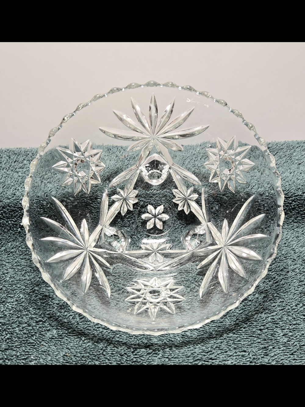 Vintage Anchor Hocking Star of David Glass Bowl